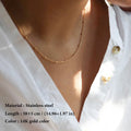 SUNIBI Stainless Steel Chain Necklace for Women Gold Color Thin Choker Bead Chain Necklace Jewelry Wholesale Dropshipping Vera Lux
