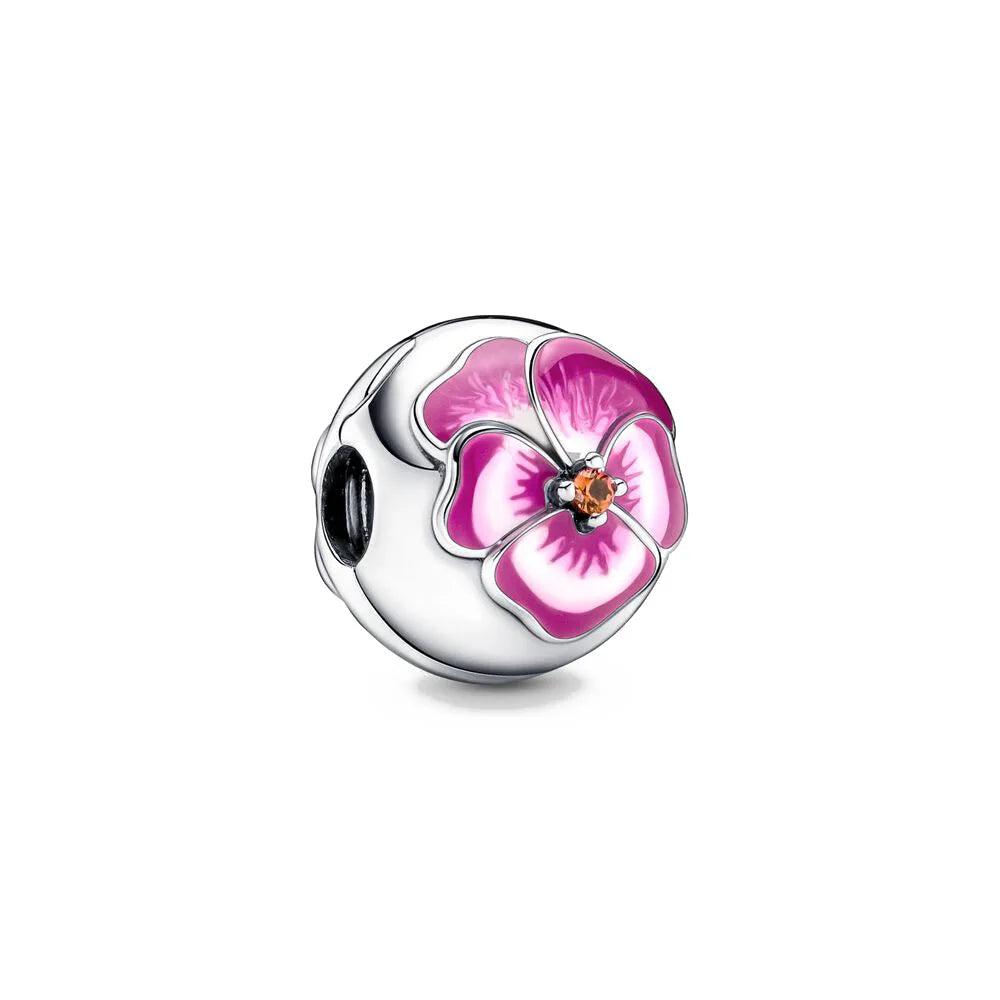 2026 Spring Pink Series Ballon Butterfly Flower Pendant Fit S925 European 925 Sterling Silver Bracelet Bangles Necklace Vera Lux