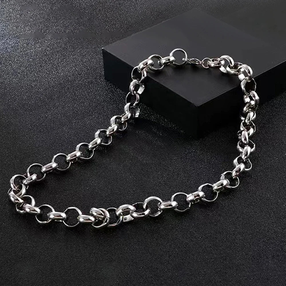 DOTIFI  Stainless Steel Bracelet Hip-Hop Punk Style Simple Round Buckle Chain Fashion Personalized Jewelry Female Party Gifts Vera Lux
