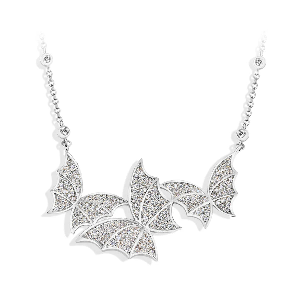MINTYBOX S925 Sterling Silver Butterfly Moissanite Necklaces Lab Created Diamond for Women 45+5cm Chain Wedding Fine Jewelry Vera Lux