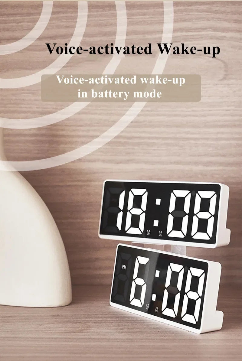 Electronics LED Alarm Clock Digital Children's Electronic Alarm Clock Bedside Table Desk Decorating Tabletop Desktop Clocks Home Whatever the Treasure