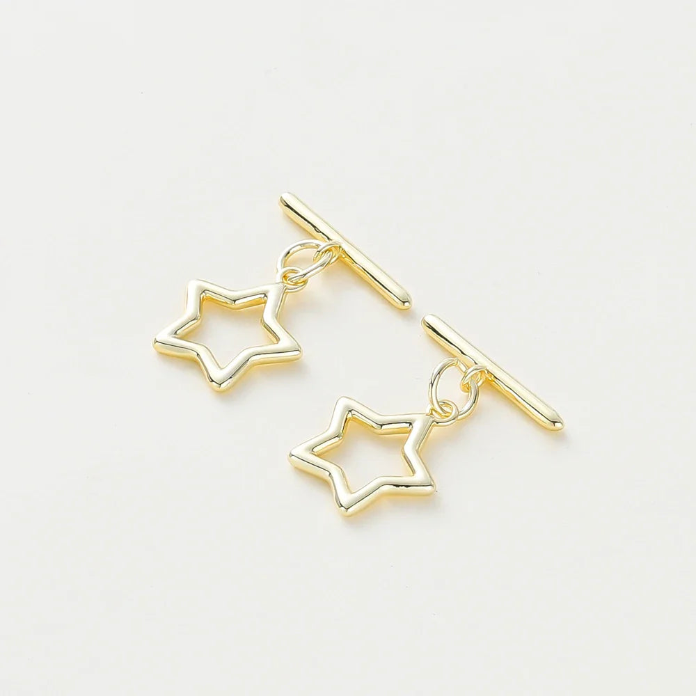 4 Sets 14K/18K Gold Color Plated Brass O Toggle Clasps Connector for DIY Bracelet Necklace Jewelry Making Findings Accessories Vera Lux