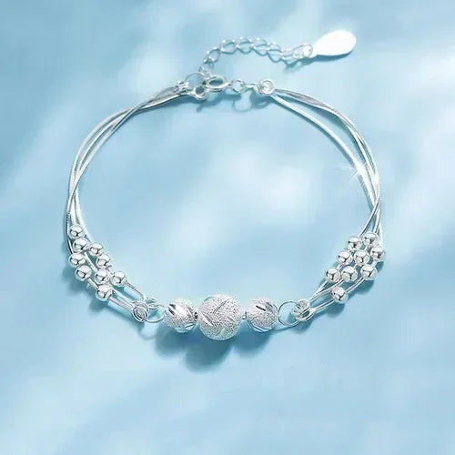 925 Sterling Silver Heart Shaped Necklace Bracelet Set for Women Vintage Korean Blue Crystal Bracelets Jewelry Set Party Jewelry Vera Lux