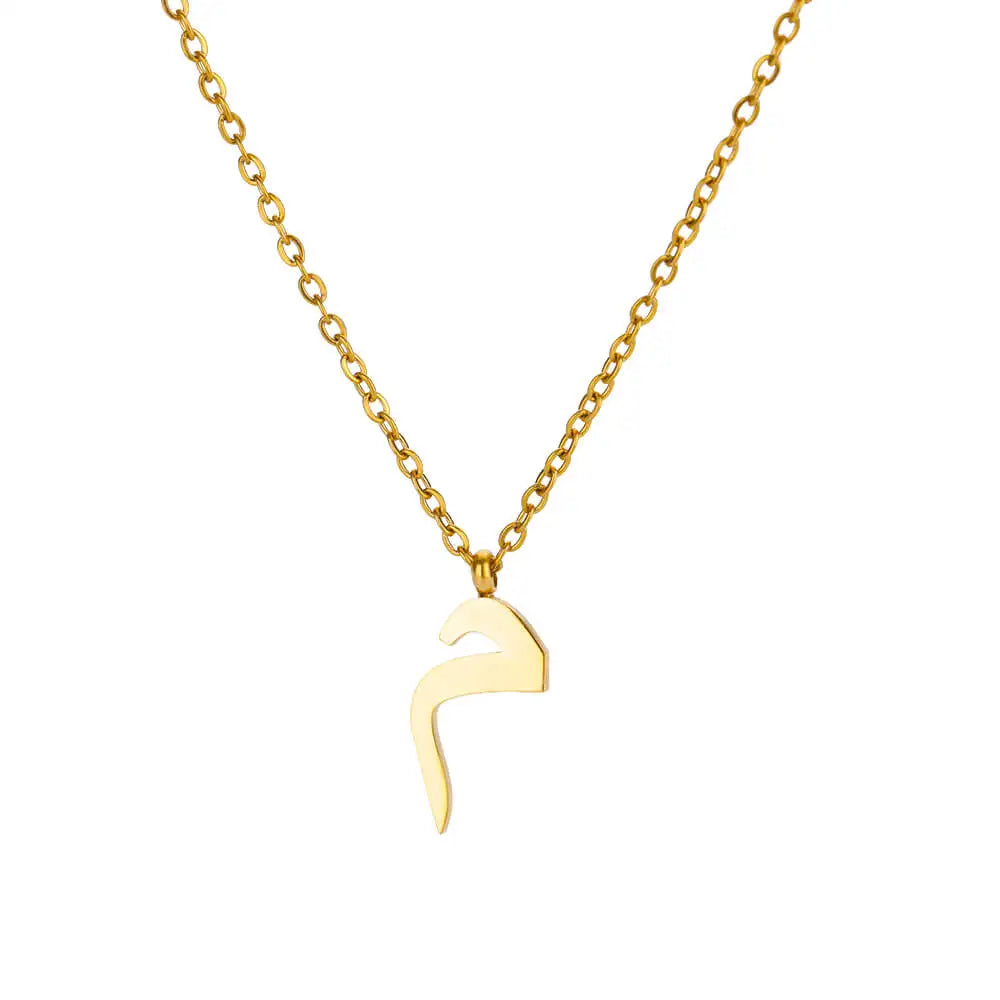 Arabic Letter Name Pendant Necklace For Women Stainless Steel Inital Chain Choker Collar Necklace 2024 Wedding Jewelry bijoux Vera Lux