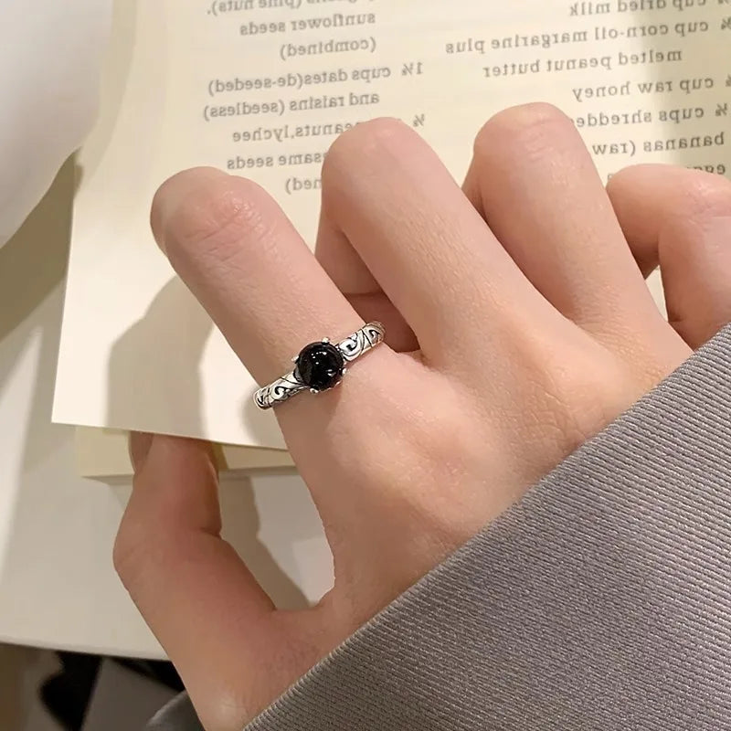 925 Sterling Silver Round Crystal Irregular Adjustable Rings For Women Vintage Jewelry Wholesale Wholesale Jewellery Moneys 925 Vera Lux
