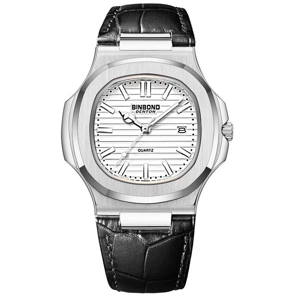 Casual Business New Blue Leather Man Clock Men Luxury Watch Automatic Watches Mens Fashion Quartz Wristwatches Montre Homme 2026 Vera Lux