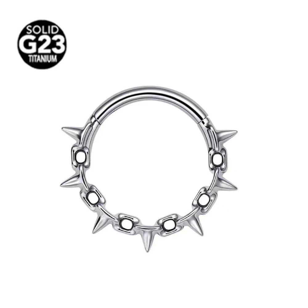 G23 Titanium Bee Septum Nose Ring Piercing Body Jewelry 16G Moon Segment Snake Clicker Helix  Ear Cartilage Heart Daith Hoop Vera Lux