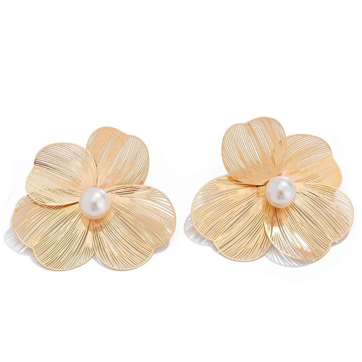 Ingemark Punk Vintage Metal Petal Flower Stud Earrings Women Girls Trend 2024 Goth Geometric Piercing Earring Jewelry Steampunk Vera Lux