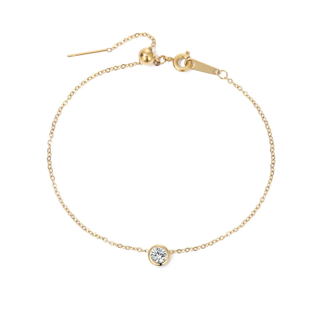 Stainless Steel Charm Rhinestone Necklace Pendant Fashion 12 Colors Birthstone For Jewelry Making Women DIY Accessories Vera Lux