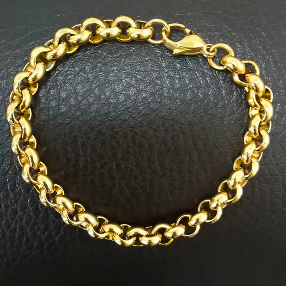 DOTIFI  Stainless Steel Bracelet Hip-Hop Punk Style Simple Round Buckle Chain Fashion Personalized Jewelry Female Party Gifts Vera Lux