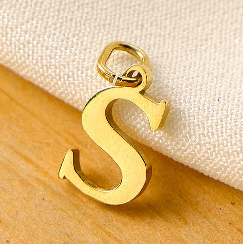 10PCS 26 Letters Stainless Steel Cut Alphabet Pendant for DIY Woman Necklace Ladies Jewelry Accessories Wholesale Dropshipping Vera Lux