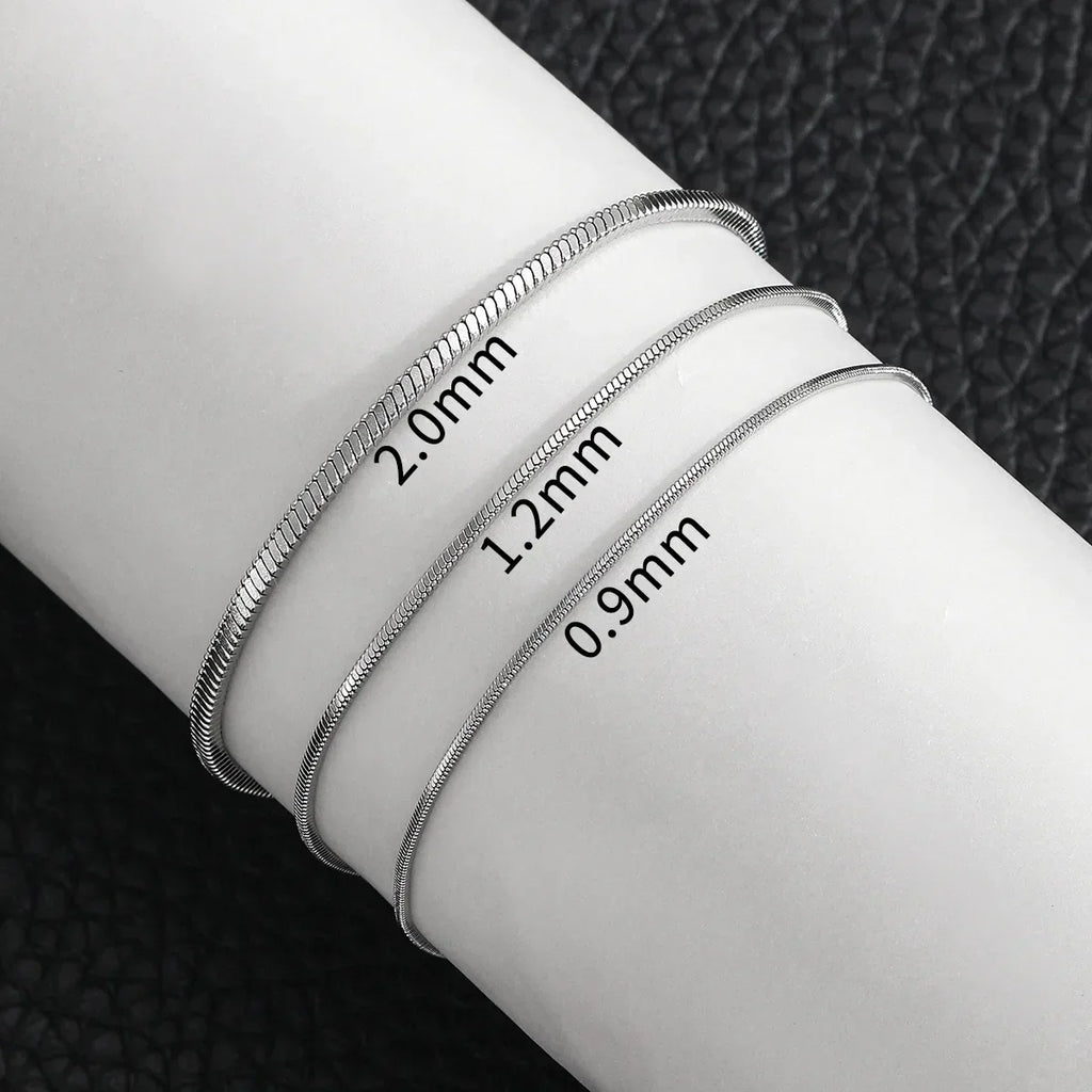 ALIZERO 925 Sterling Silver 3mm Snake Chain Bracelet For Men Women Punk Hip Hop Bracelet Fashion Party Jewelry Wholesale 16-23cm Vera Lux