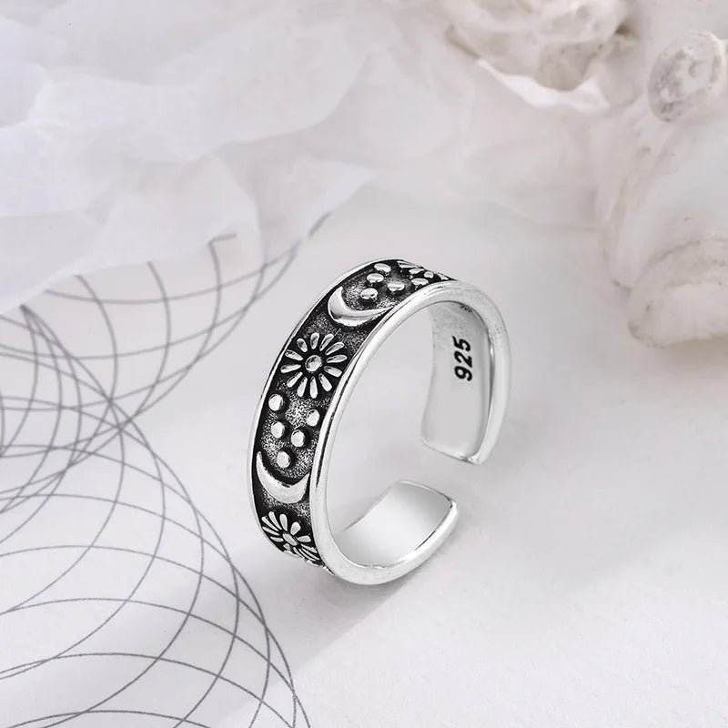925 Sterling Silver Sun Moon Rings For Women Engagement Luxury Jewelry Vintage Accessories Wholesale Vera Lux