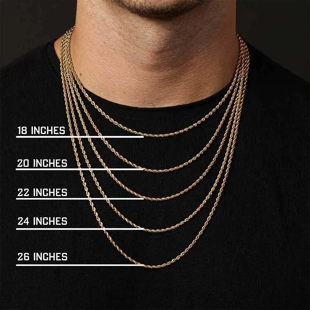 2-6MM Gold Color Twisted Rope Chain Necklace Stainless Steel Never Fade Waterproof Choker For Men Women Fashion Jewelry Vera Lux