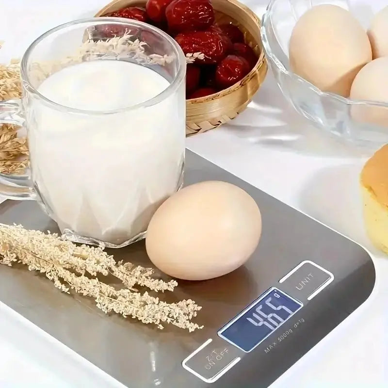 Electronic Digital Kitchen Scale  LED Display 10kg 5kg/1g Stainless Steel Panel Scales Home Jewelry Food Snacks Weighing Tools Whatever the Treasure