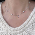 Yupsk Inlaid Zircon Four-leaf Flower Chain Necklace for Women New Niche Light Luxury Hot Fashion Collares Choker Accessories Vera Lux