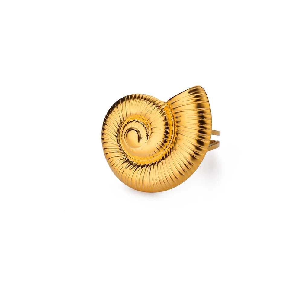 316L Stainless Steel Starfish Shell Rings for Women Gold Color Open Finger Ring Femme Trendy Summer Vacation Ocean Jewelry Gift Vera Lux