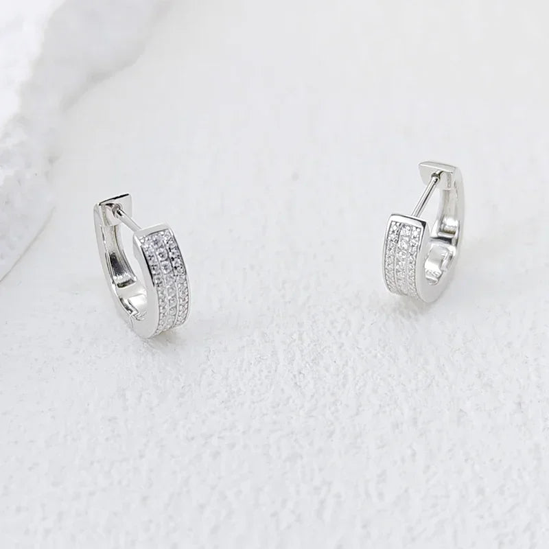 NeeTim Hoops s925 Sterling Silver Full Real Moissanite Earrings Women Sparkling Dimoand Earring Jewelry Gift Certificate Vera Lux