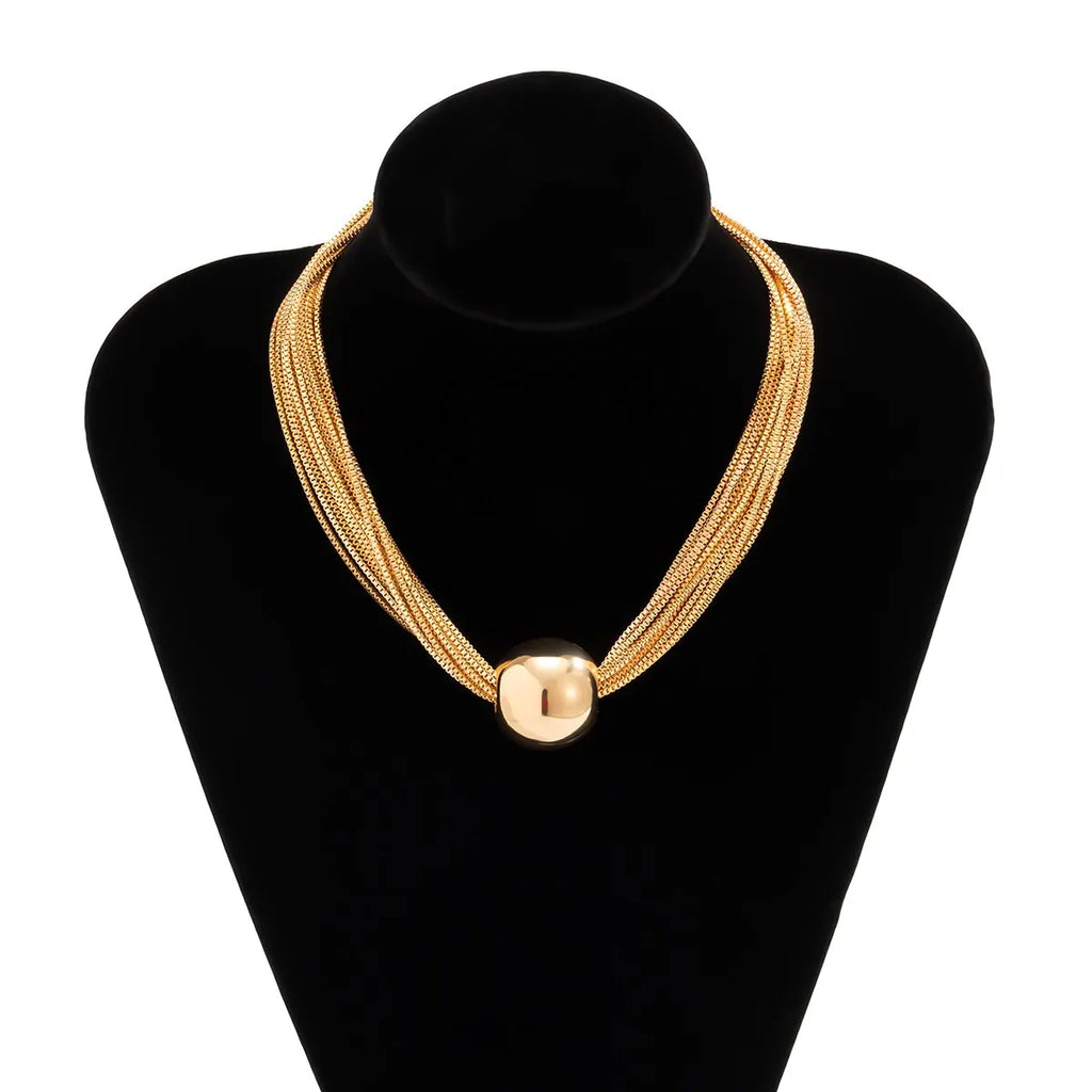 Exaggerated Twisted Chunky Chain Necklace for Women Punk Big Ball Pendant Choker Clavicle Link Grunge Jewelry Steampunk Men New Vera Lux