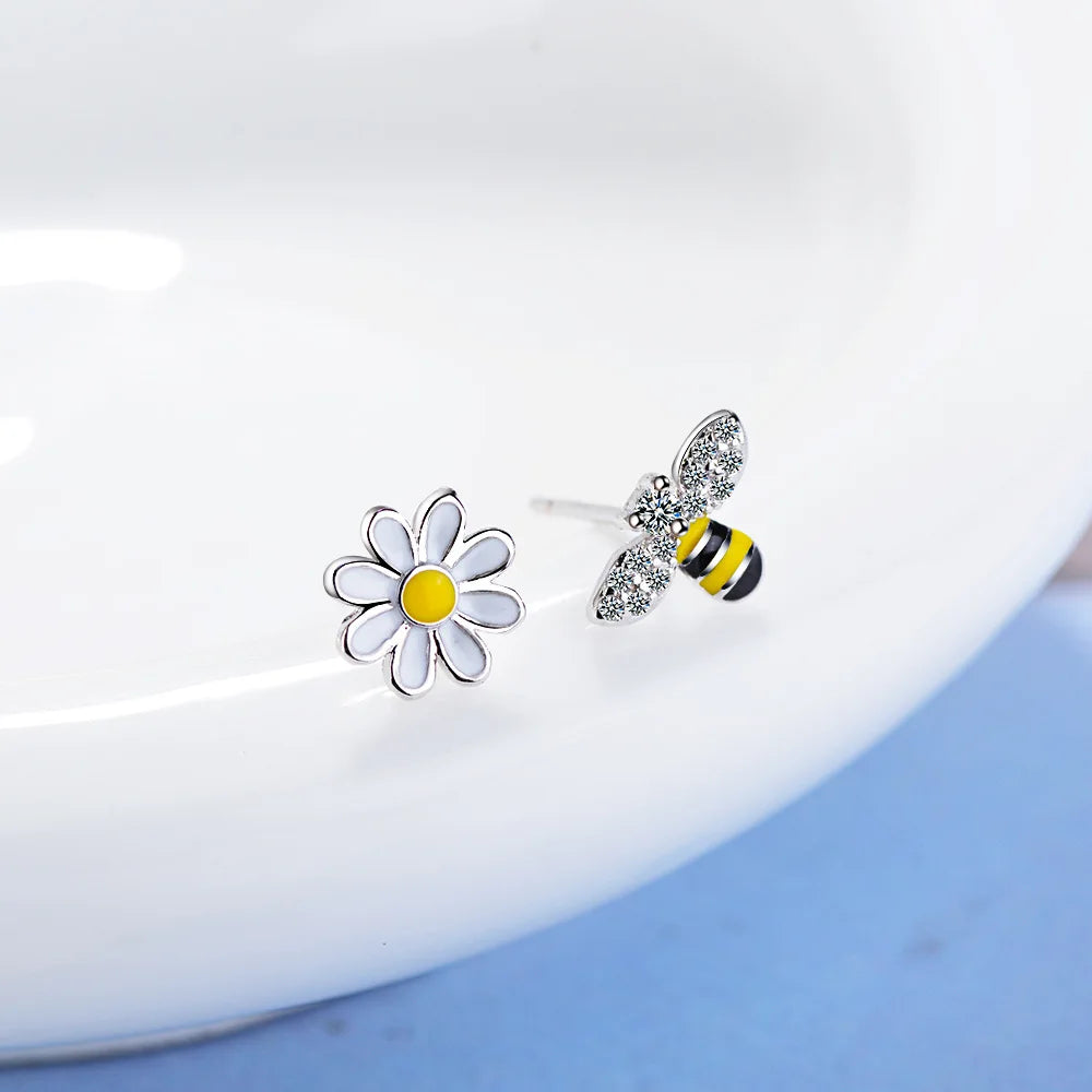 925 Sterling Silver Flower Bee Stud Earrings For Women Wedding Party Luxury  Jewelry Accessories Wholesale Money 925 Vera Lux
