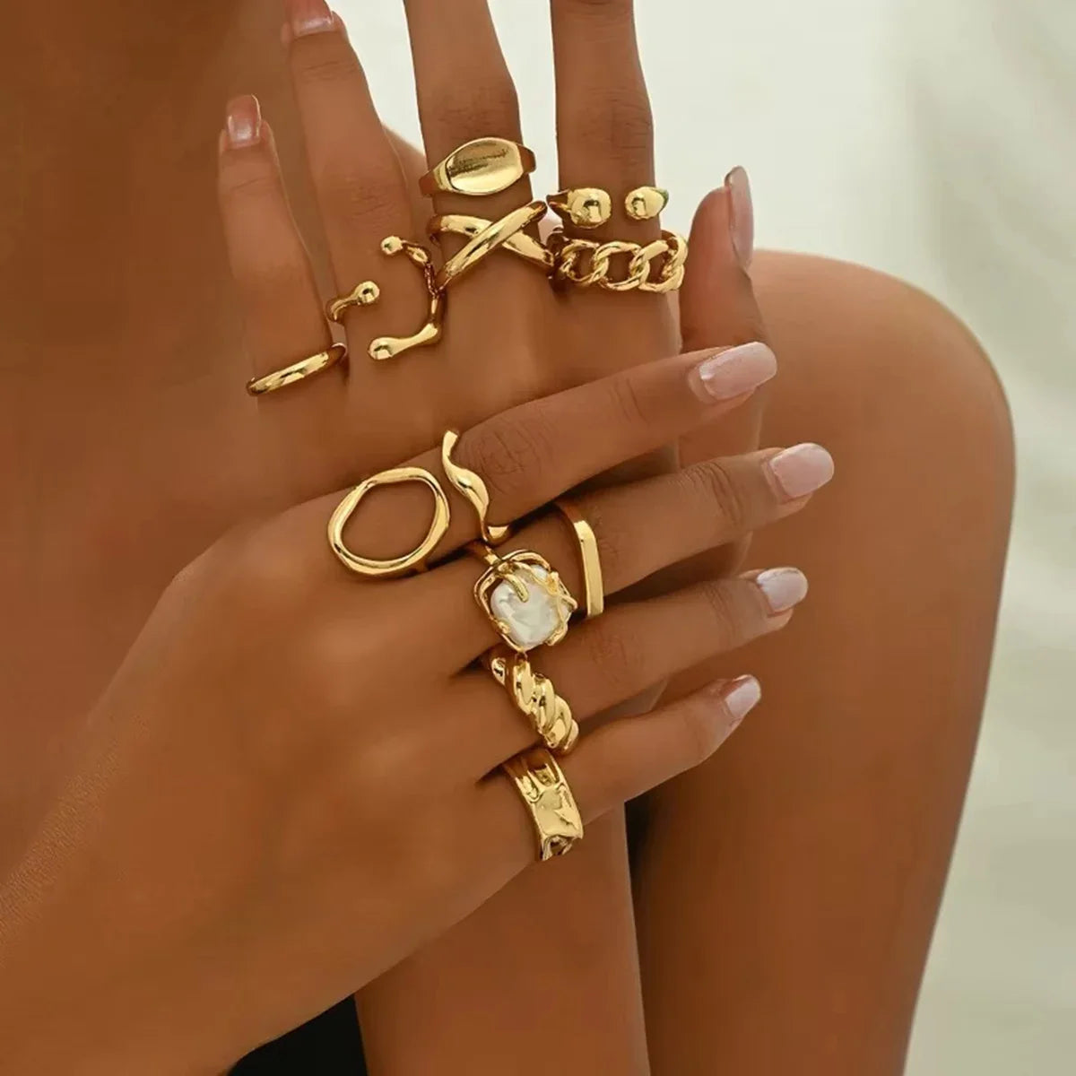 12pcs/set Vintage Bohemian Fashion Women's Ring Set, Perfect for Beach Vacations and Leisure, Suitable for All Seasons Vera Lux