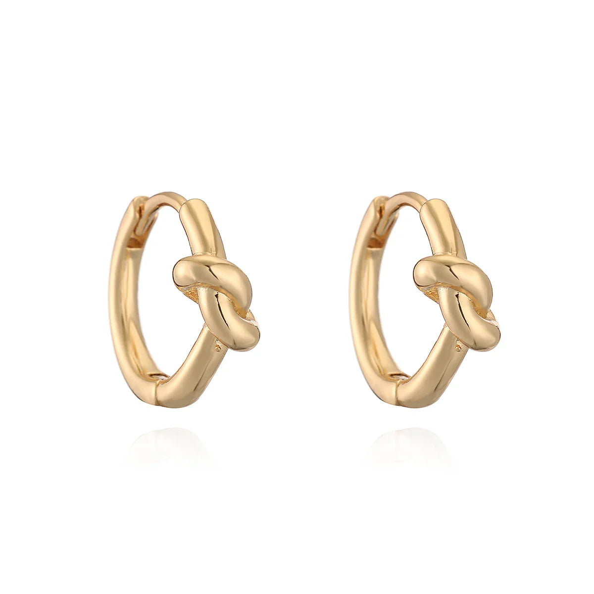 NEWBUY Simple Design Silver/Gold Color Knot Shape Cute Hoop Earrings For Women Minimalist Metal Style Jewelry Female Vera Lux