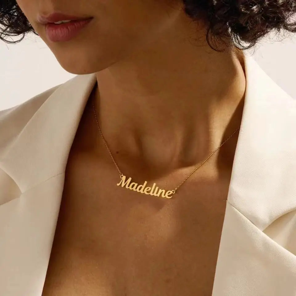 Customized Name Letter Necklace Personalized Stainless Steel Simple Pendant Clavicle Chain Women's Jewelry Valentine's Day Gift Vera Lux