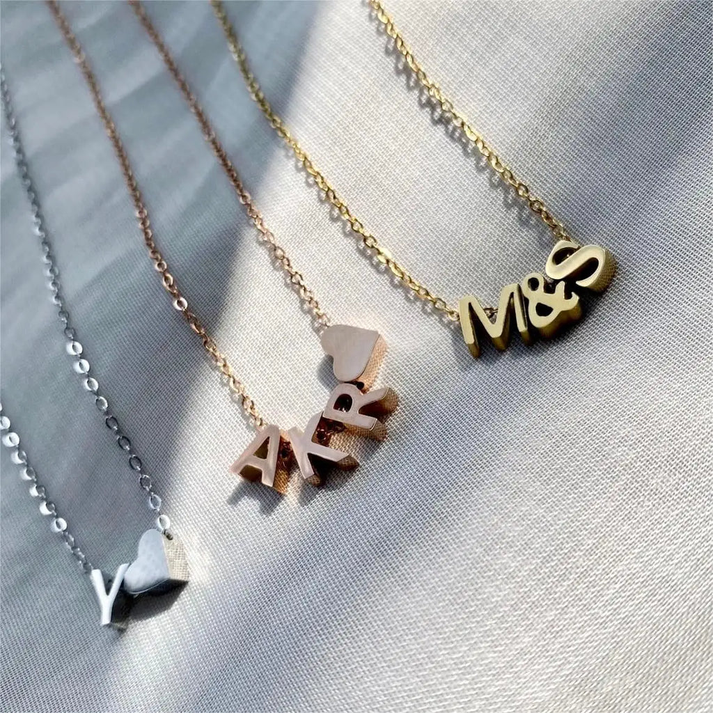 Tiny Heart Dainty Initial Charm Gold Color Silver Color Letter Name Pendant For Women Wholesale Alphabet A-Z Jewelry Gift Vera Lux