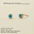 316 Stainless Steel Birthstone Ear Stud Piercing Gun Gold Color Push-Back Earrings Piercing Safe For Baby And Women Gift Jewelry Vera Lux