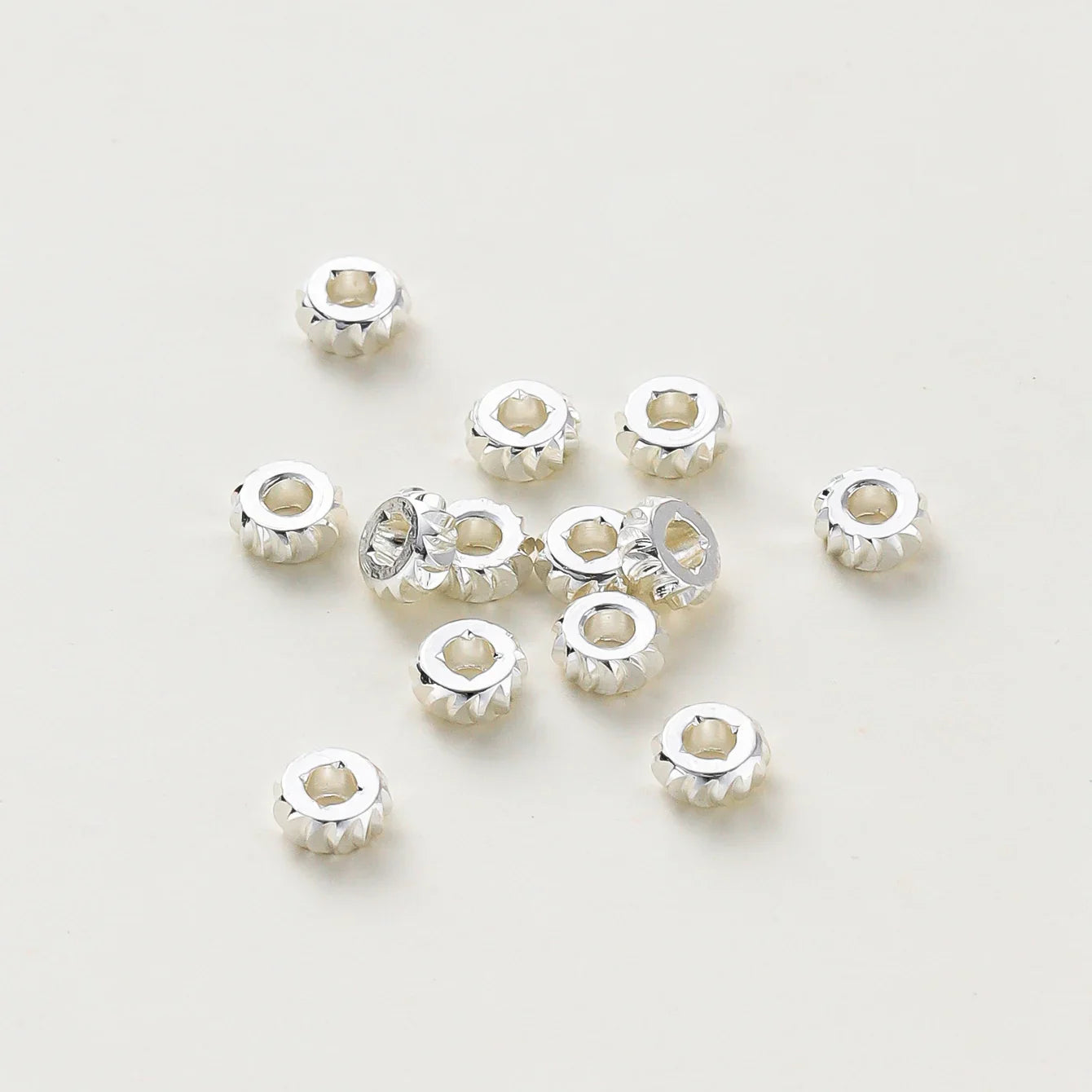 50pcs/lot 14K 18K Gold Color Fancy Wheel Metal Round Beads Necklace Bracelet Loose Spacer Beads For Jewelry Making Findings Vera Lux