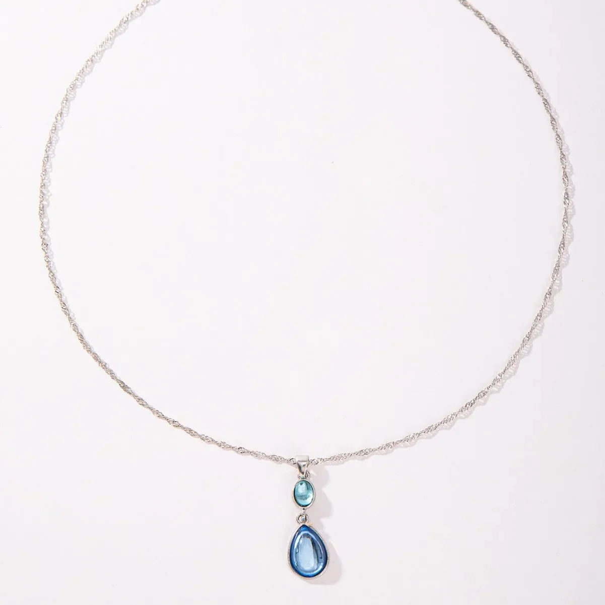 Fashionable Water Droplet Shaped Artificial Synthetic Blue Stone Hanging Earrings For women's Birthday Custom Jewelr Vera Lux