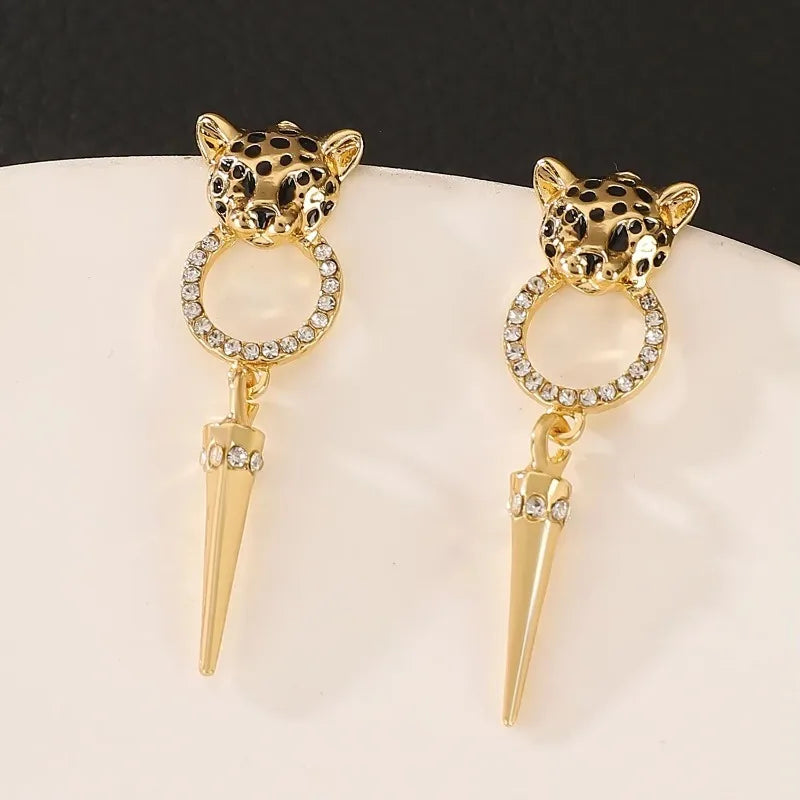 Luxury Quality Jewelry Cheetah Leopard Pattern Pendant Earrings Trendy Personalized Women's Party Fashion Jewelry Accessories Vera Lux