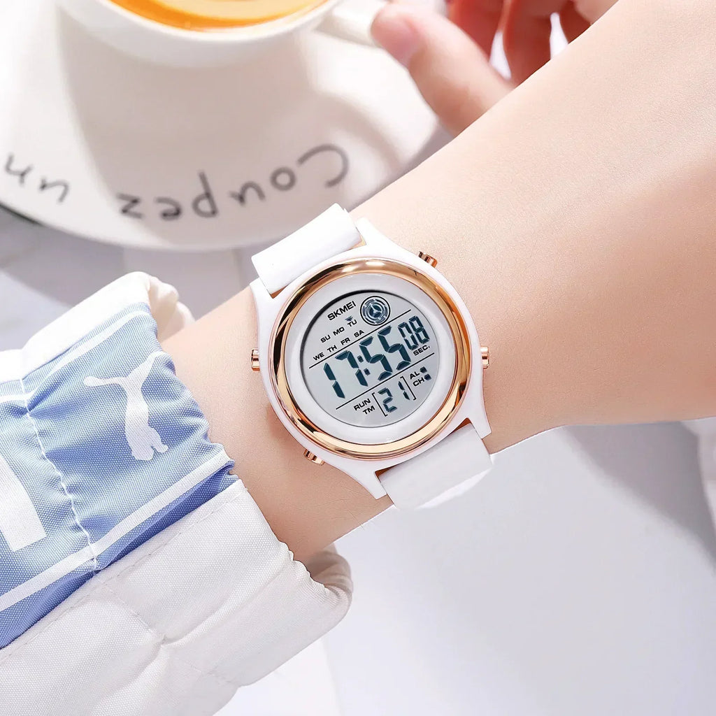 SKMEI Luxury Waterproof Shockproof Sport Countdown Watches Womens Digital Wristwatch for Women Stopwatch Lady Girl Relojes 2094 Vera Lux