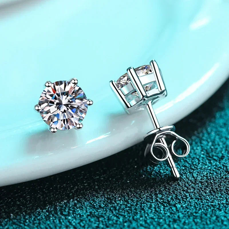 NeeTim 0.1-2 Carat D Color Moissanite Earrings For Women 925 Sterling Silver Ear Studs Sparkling Diamond Wedding Fine Jewelry Vera Lux