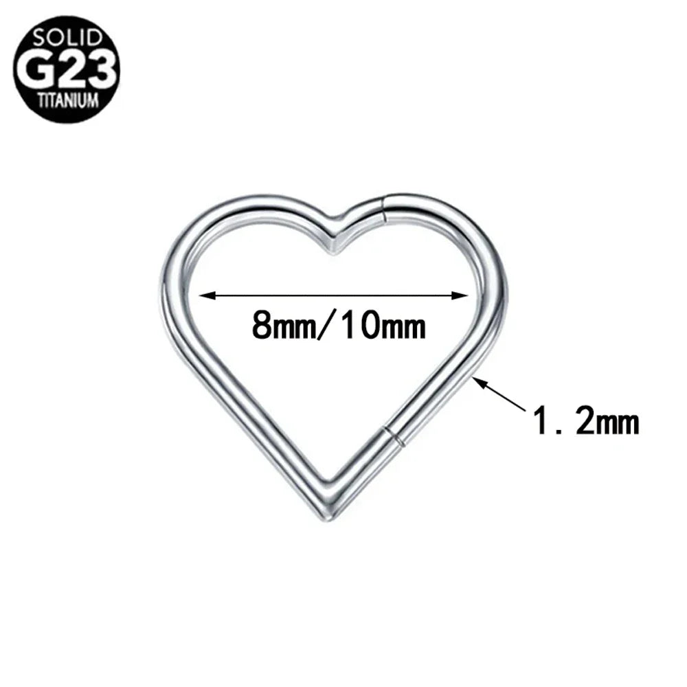 G23 Titanium Bee Septum Nose Ring Piercing Body Jewelry 16G Moon Segment Snake Clicker Helix  Ear Cartilage Heart Daith Hoop Vera Lux