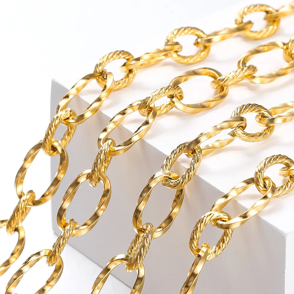1Meter Stainless Steel Brass Metal Thick Cable Chain For Jewelry Making Handmade DIY Bracelet Necklace Components Vera Lux