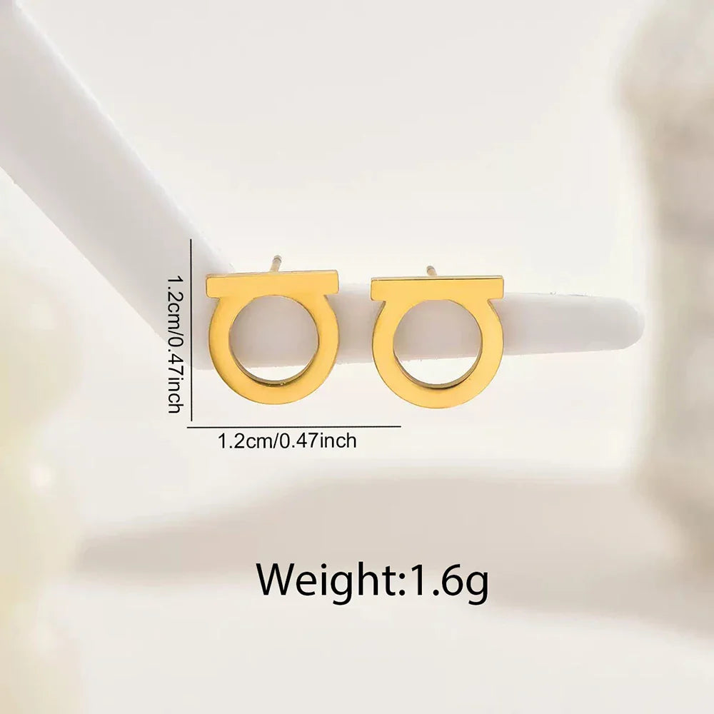 DOTIF Stainless Steel Simple Personalized Design Light Luxury Earrings Female D Letter Fashion Commuter Ear Jewelry Party Gifts Vera Lux
