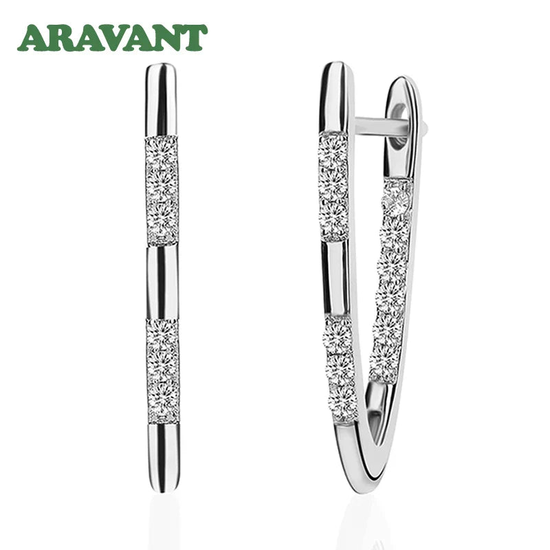 Aravant 925 Silver 18K Gold Cubic Zirconia Hoop Earrings For Women Fashion Jewelry Vera Lux