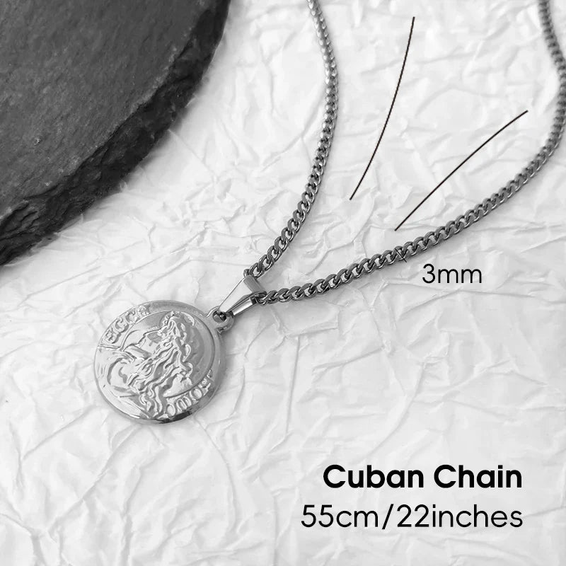 Hip - Hop Christian Father Jesus Christ Pendant Necklace: Saint Stainless Steel Jesus Piece Head Jewelry as a Men's Gift Vera Lux