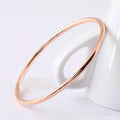 55mm/60mm/65mm Stainless Steel 2mm Thin Plain Polished Slip On Bangle Bracelet for Women Girl Vera Lux