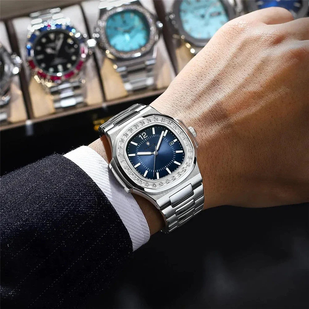 Luxury Digital New Diamond Watch For Man Fashion Quartz Wristwatches Mens Automatic Watches Man Gifts Clock Tudo Por 1 Real Vera Lux