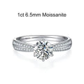 NeeTim 0.5ct 1ct Moissanite Engagement Ring Women Proposal Rings S925 Sterling Silver with White Gold Plated Wedding Band Vera Lux