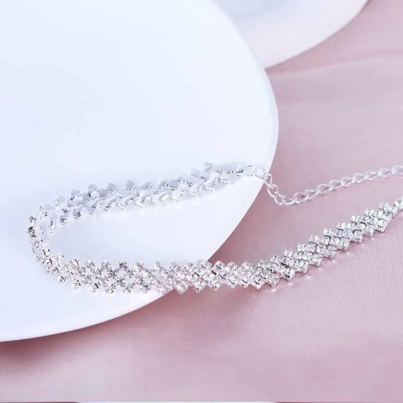 Chic Fresh Diamond-shaped Rhinestone Anklet Simple Diamond Cross Foot Decoration European and American Fashion Jewelry Vera Lux