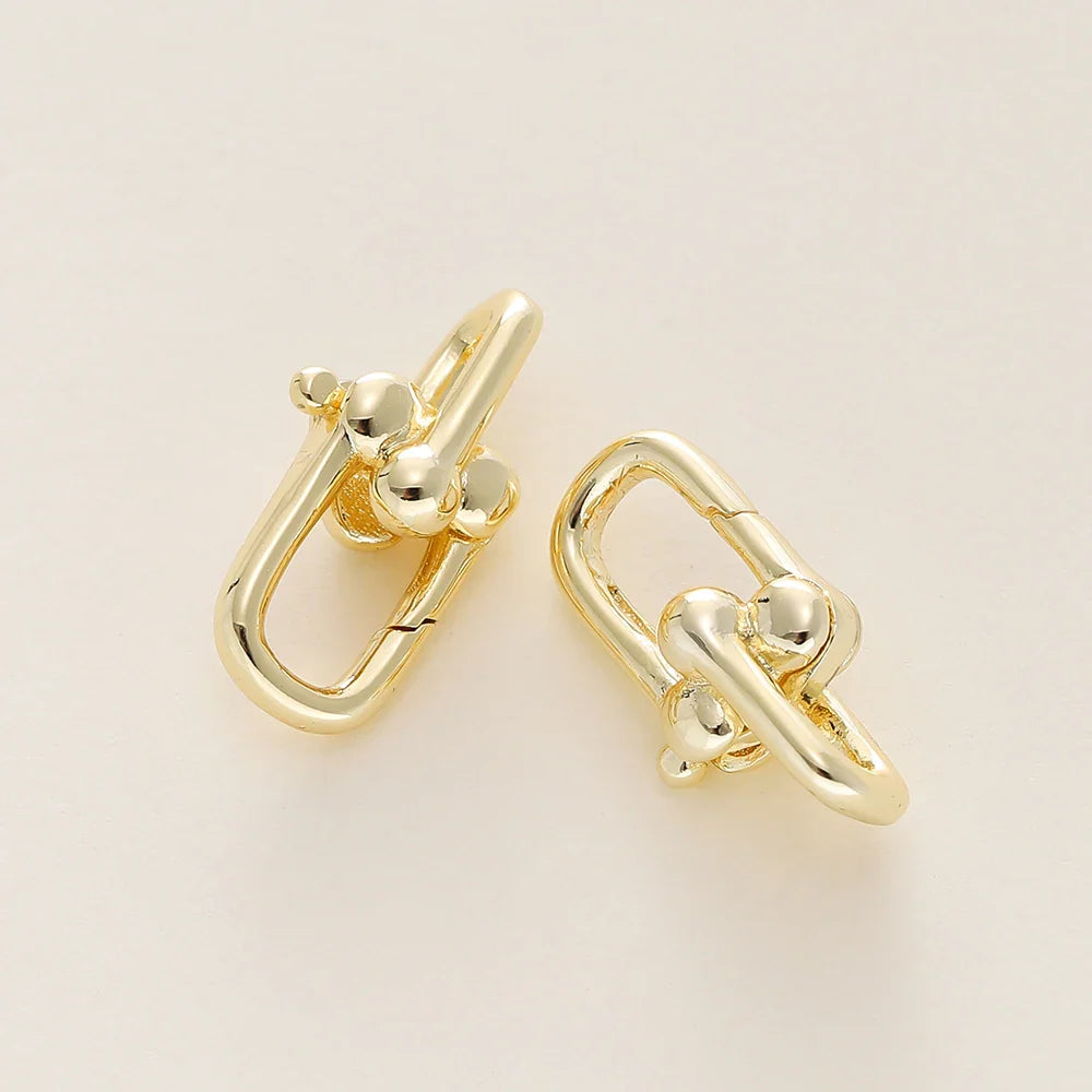 2Pcs/Pack 14/18K Gold Plated Spring Clasps Brass U Shape Lobster Clasp Connector for DIY Jewelry Bracelet Making Accessories Vera Lux