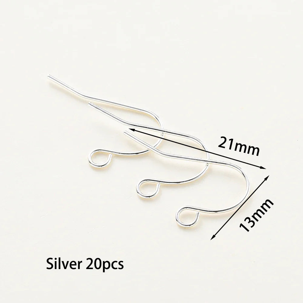 20pcs/lot 6 Styles 14K 18K Gold Plated Earring Wires With Ear Hook Earrings Clasp Findings Supplies For  DIY Jewelry Making Vera Lux