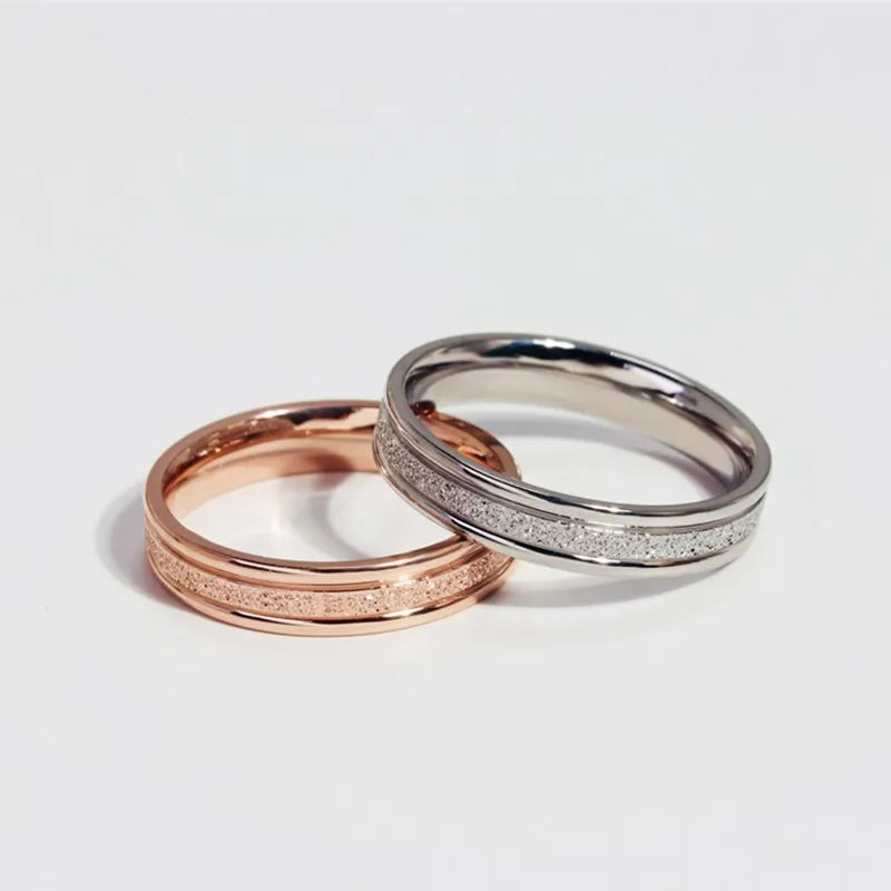 4mm Stainless Steel Matte Ring Wedding Band for Women Girl Size 4-10 Vera Lux