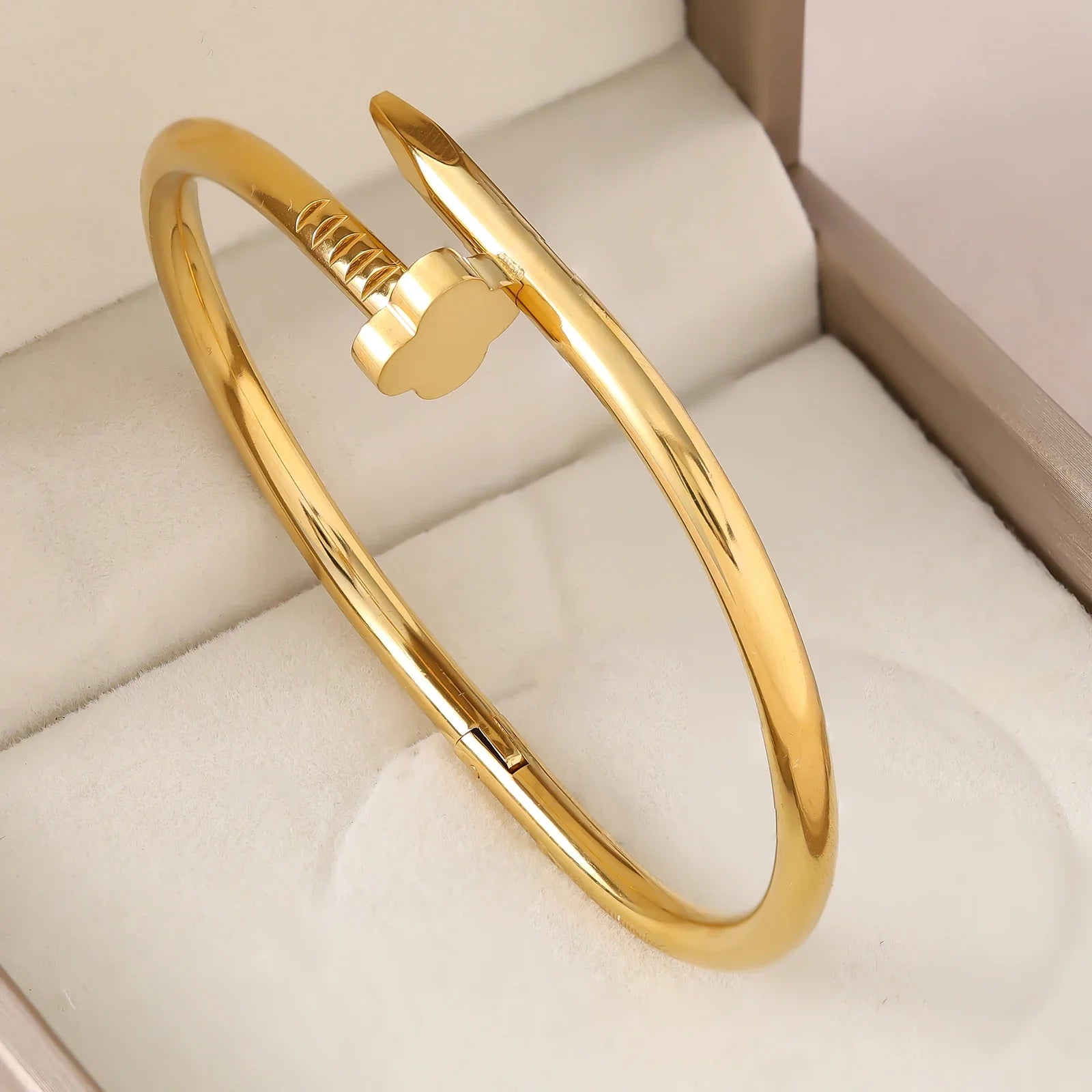 1pc 18K Gold Plated Stainless Steel Stackable Bracelet With Chain And Clover Design, Fashion Style For Women, Suitable For Casua Vera Lux