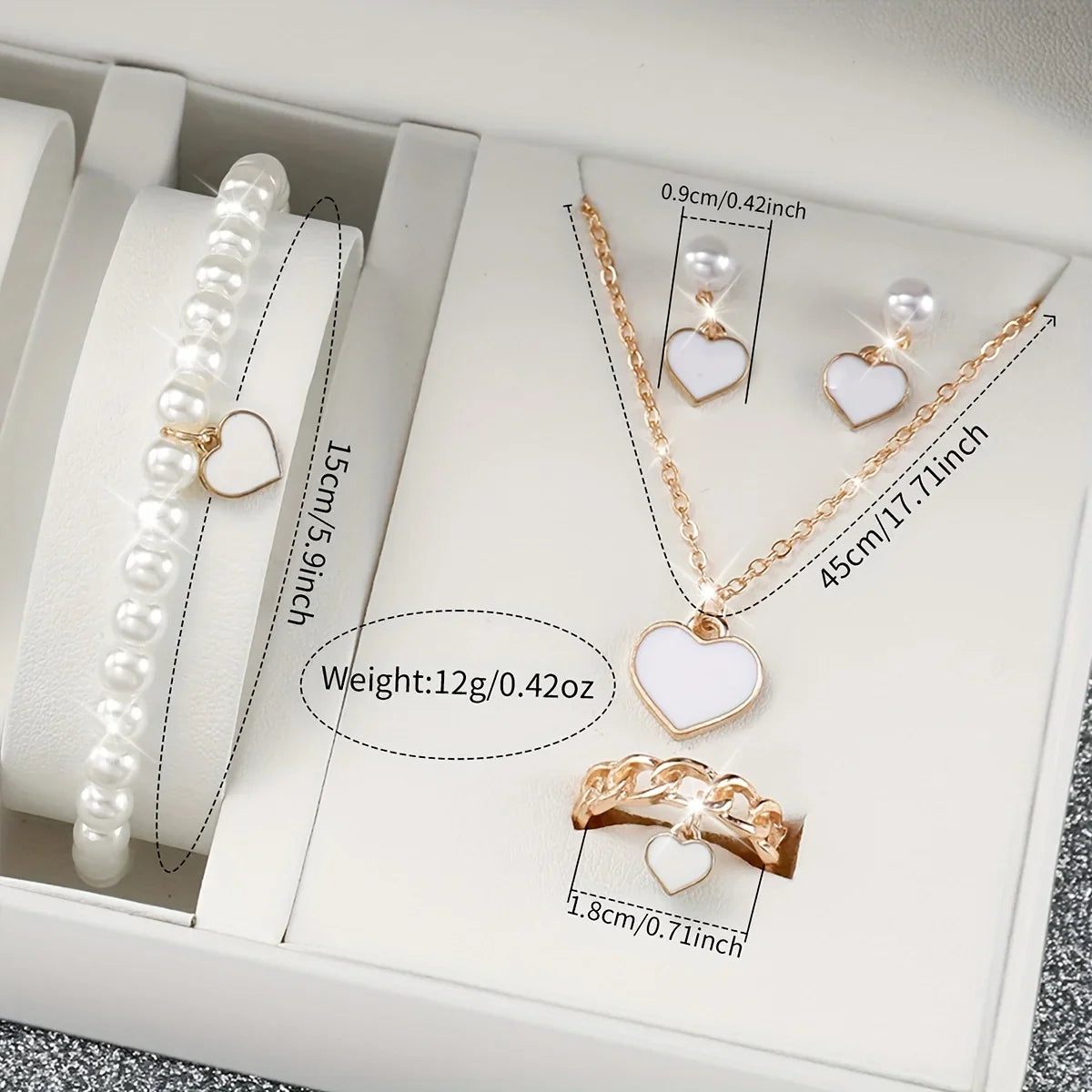 3/6PCS Women's Watches Casual Silicone Band Analog Quartz Watch Heart Pearls Jewelry Set(Without Box) Vera Lux