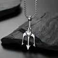 Street Men'sTitanium Steel Necklace Male Hipster Personality Hip Hop West Coast Style Trident Necklace Pendant Vera Lux