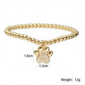 NEWBUY Non-Fading Gold Color Copper Jewelry AAA CZ Zircon Paw Charm Beads Bracelets For Women Party Jewelry Vera Lux
